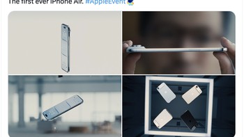 iPhone Air sangat tipis, hanya 5,6 mm. Ini adalah ponsel tertipis dalam sejarah Apple. Foto: X.com