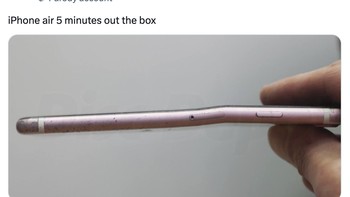 iPhone Air 5 menit sesudah dikeluarkan dari kemasan. Foto: X.com
