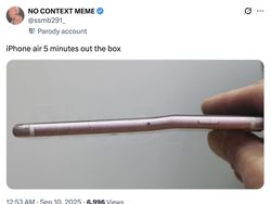 Meme Kocak iPhone Air, Tipis Tapi Malah Jadi Lelucon