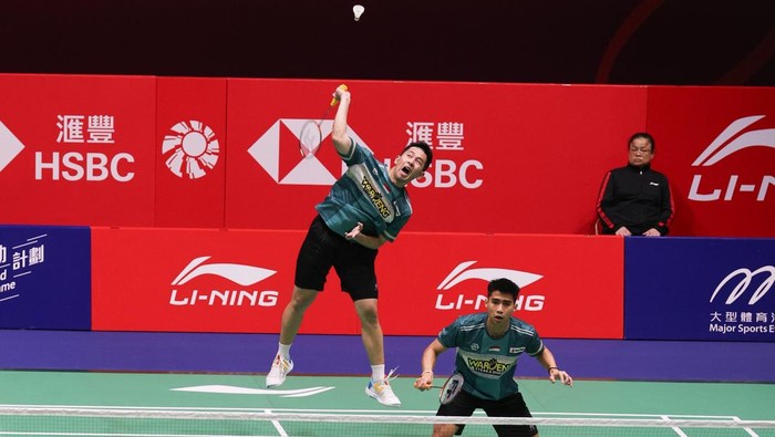 Ganda putra Indonesia Sabar Karyaman Gutama/Mohammad Reza Pahlevi Isfahani di Hong Kong Open 2025.