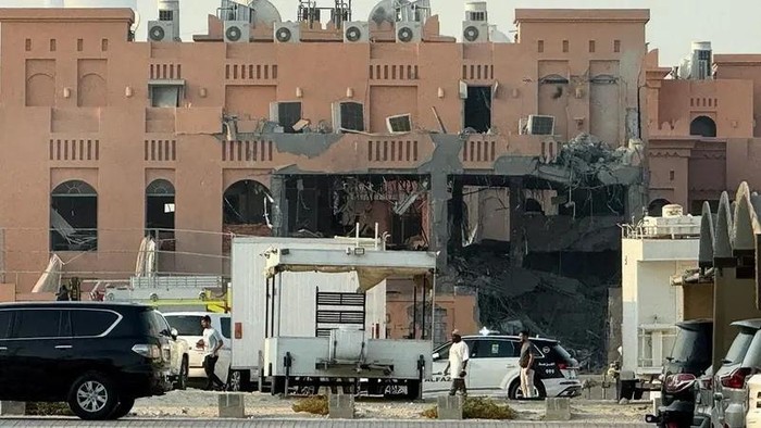 A damaged building, following an Israeli attack on Hamas leaders, in Doha, Qatar, September 9, 2025. (Reuters)