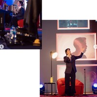 Dalam foto terlihat penyanyi 35 tahun itu mengenakan kemeja putih dipadukan dengan setelan jas hitam dan celana panjang gombrong. Melengkapi penampilannya ia mengenakan dasi dan beberapa bros pada jasnya. Foto: Instagram/@vidialdiano