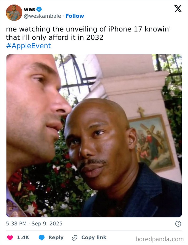 Apple baru saja mengeluarkan iPhone 17 series. Meme iPhone pun lagi-lagi muncul.