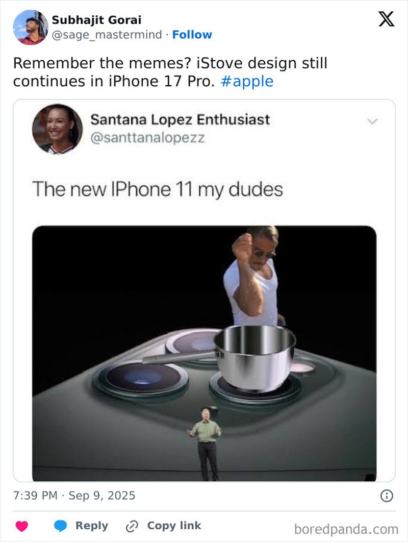Apple baru saja mengeluarkan iPhone 17 series. Meme iPhone pun lagi-lagi muncul.