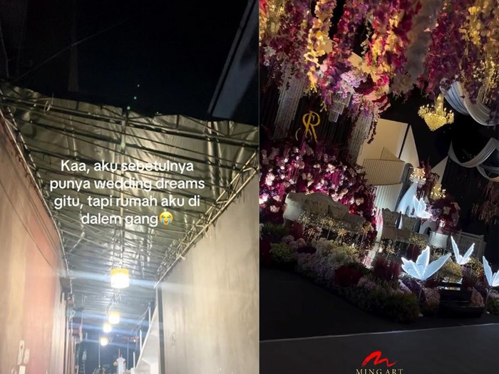 Foto pernikahan di dalam gang sempit, hasilnya bikin warganet takjub di Bekasi, Jawa Barat. Unggahan tersebut langsung viral di media sosial.