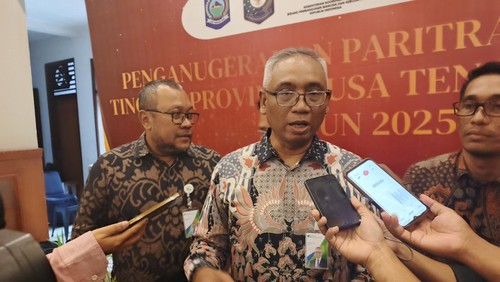 Direktur Kepesertaan BPJS Ketenagakerjaan, Eko Nugriyanto, saat ditemui di Mataram, Rabu (10/9/2025). (Ahmad Viqi/detikBali)