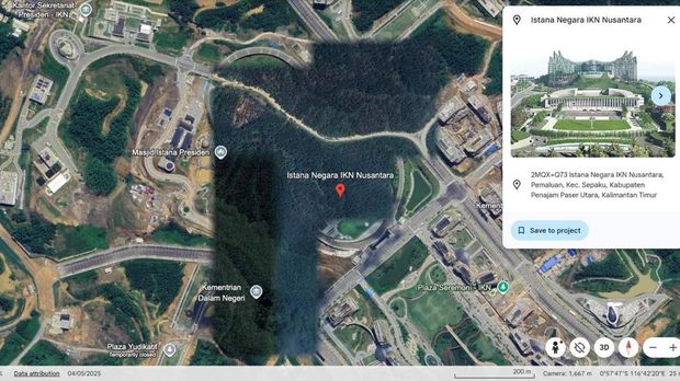 Kawasan Istana Negara di IKN tampak blur