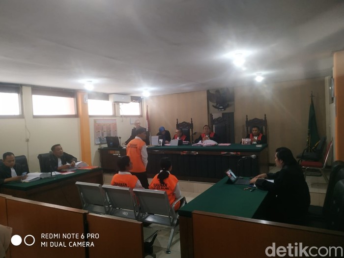 Ketiga terdakwa TPPO saat menghadiri persidangan