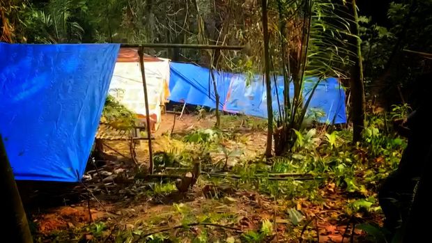 Lokasi tambang emas ilegal di Kampung Cipedes, Desa Ridogalih, Kecamatan Cikakak, Kabupaten Sukabumi.
