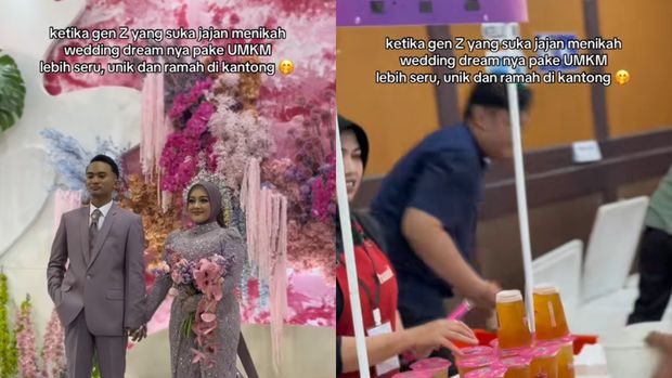 Beredar postingan suasana pernikahan ala Gen Z mendadak jadi sorotan, menu jajanan ada jasuke, arummanis, lekker hingga teh kekinian. Postingan pernikahan di Surabaya itu langsung viral di media sosial.