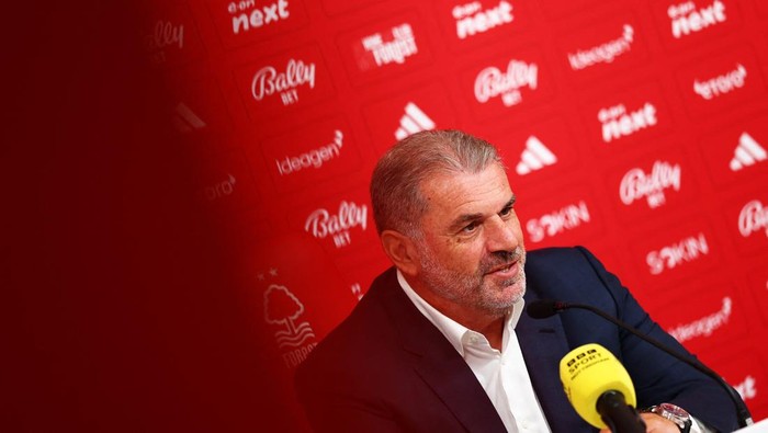 Soccer Football - Nottingham Forest unveil new manager Ange Postecoglou - The City Ground, Nottingham, Britain - September 11, 2025 New Nottingham Forest manager Ange Postecoglou during the press conference Action Images via Reuters/Matthew Childs