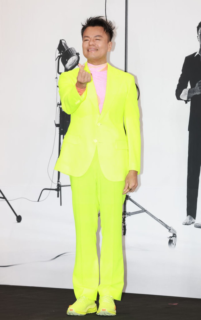 SEOUL, SOUTH KOREA - AUGUST 30: Park Jin-young attends his 30th anniversary Dandara JYP photocall event at KBS Hall in Yeongdeungpo-gu on August 30, 2024 in Seoul, South Korea. (Photo by The Chosunilbo JNS/Imazins via Getty Images)