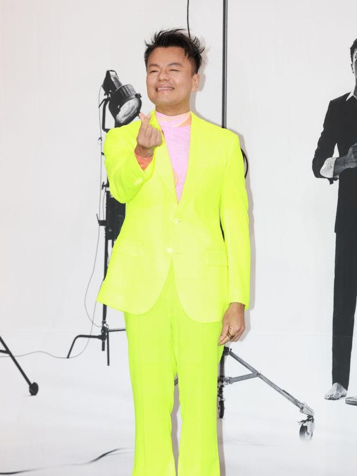SEOUL, SOUTH KOREA - AUGUST 30: Park Jin-young attends his 30th anniversary Dandara JYP photocall event at KBS Hall in Yeongdeungpo-gu on August 30, 2024 in Seoul, South Korea. (Photo by The Chosunilbo JNS/Imazins via Getty Images)
