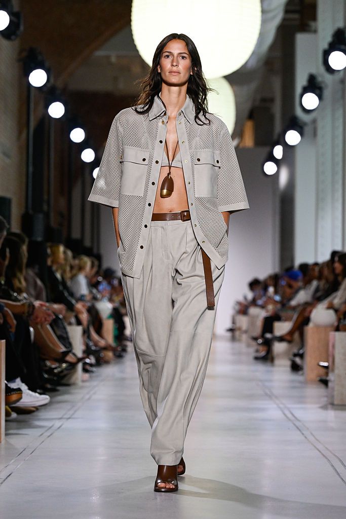 Model on the runway at the Michael Kors fashion show as part of Spring/Summer 2026 New York Fashion Week held at the Terminal Warehouse on September 11, 2025 in New York, New York. (Photo by Giovanni Giannoni/WWD via Getty Images)