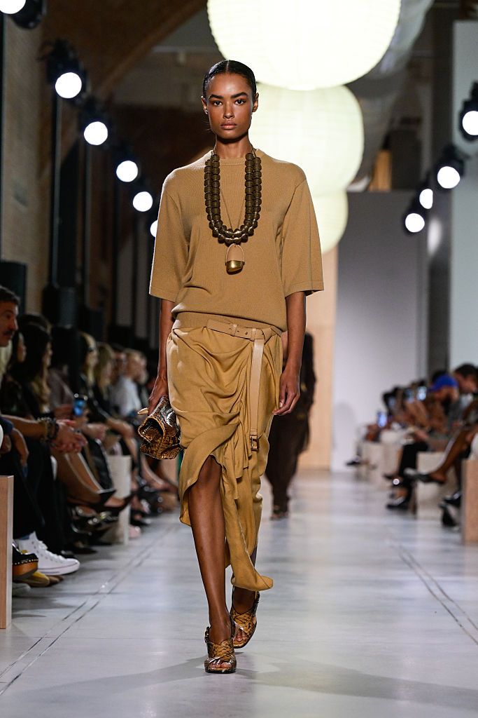 Model on the runway at the Michael Kors fashion show as part of Spring/Summer 2026 New York Fashion Week held at the Terminal Warehouse on September 11, 2025 in New York, New York. (Photo by Giovanni Giannoni/WWD via Getty Images)