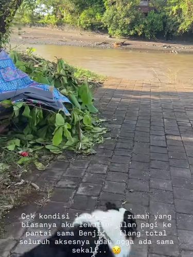 Kondisi daerah dekat rumah Nana Mirdad usai banjir Bali.