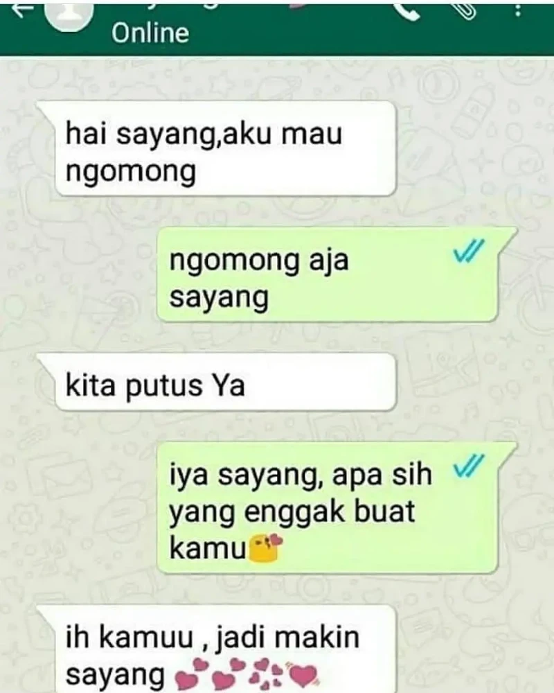 Putus cinta memang menyakitkan. Contohnya kayak kumpulan chat berikut ini. Ada yang pacarannya cuma lima detik terus langsung putus.