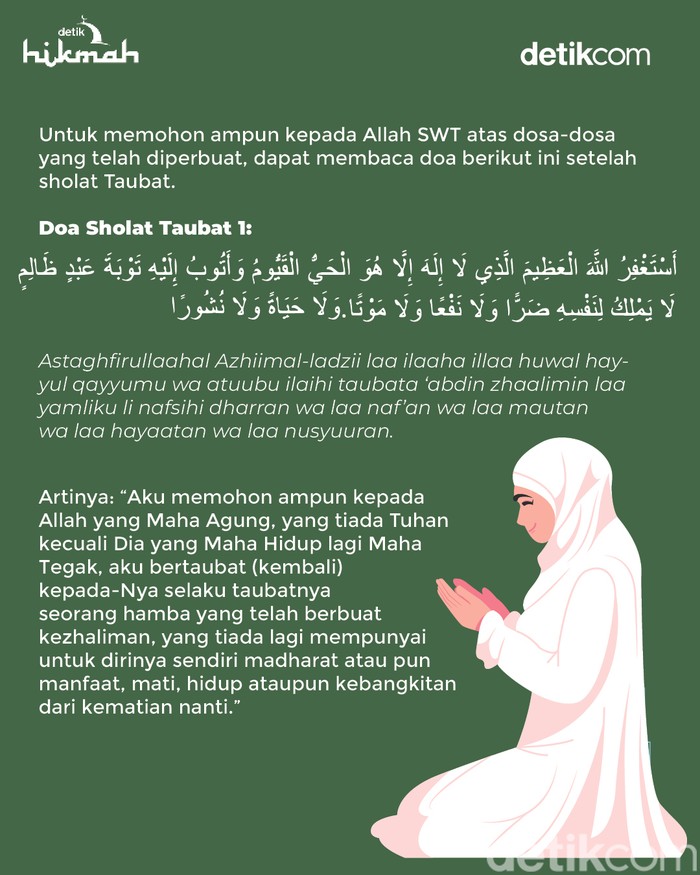 Doa Setelah Sholat Taubat