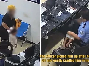 Haru! Kisah Pengantar Makanan Titip Anak ke Polisi Saat Hujan Deras