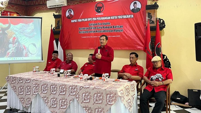 PDIP Kota Jogja saat rapat tiga pilar, Sabtu (13/9/2025).