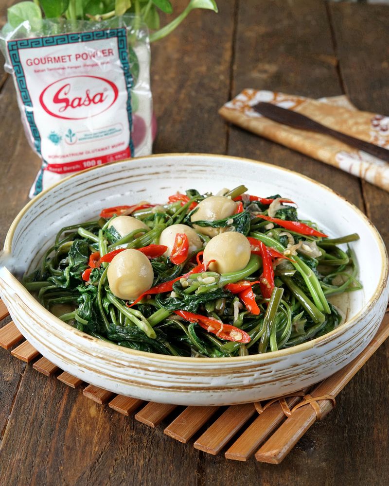 Resep Cah Kangkung Telur Puyuh buatan Hanifah Kurniati, salah satu pemenang Master Resep Sasa