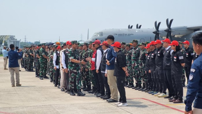 Satgas Garuda Merah Putih II kembali dari misi kemanusiaan Gaza, Palestina, yakni mengirimkan 91,4 ton bantuan logistik dengan metode air drop sejak 13 Agustus lalu, Sabtu (13/9/2025).