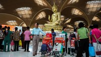 Bandara Internasional Techo menggabungkan desain kontemporer dengan sentuhan budaya lokal. Foto: REUTERS/Roun Ry