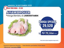 Ayam Broiler Cuma Rp 29 Ribuan Per Ekor di Transmart Full Day Sale