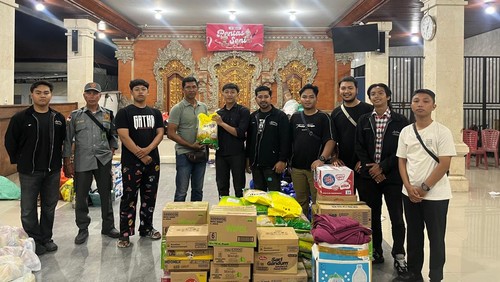 GMNI Bali menyalurkan bantuan untuk korban banjir, Minggu (14/9/2025). (Dok. GMNI Bali)