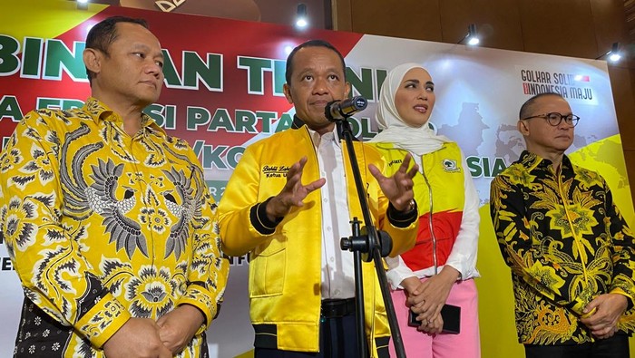 Ketum Partai Golkar Bahlil saat Bimtek Golkar