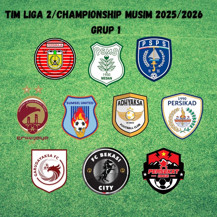 Tim di Liga 2 atau Championship Musim 2025/2026 Grup 1