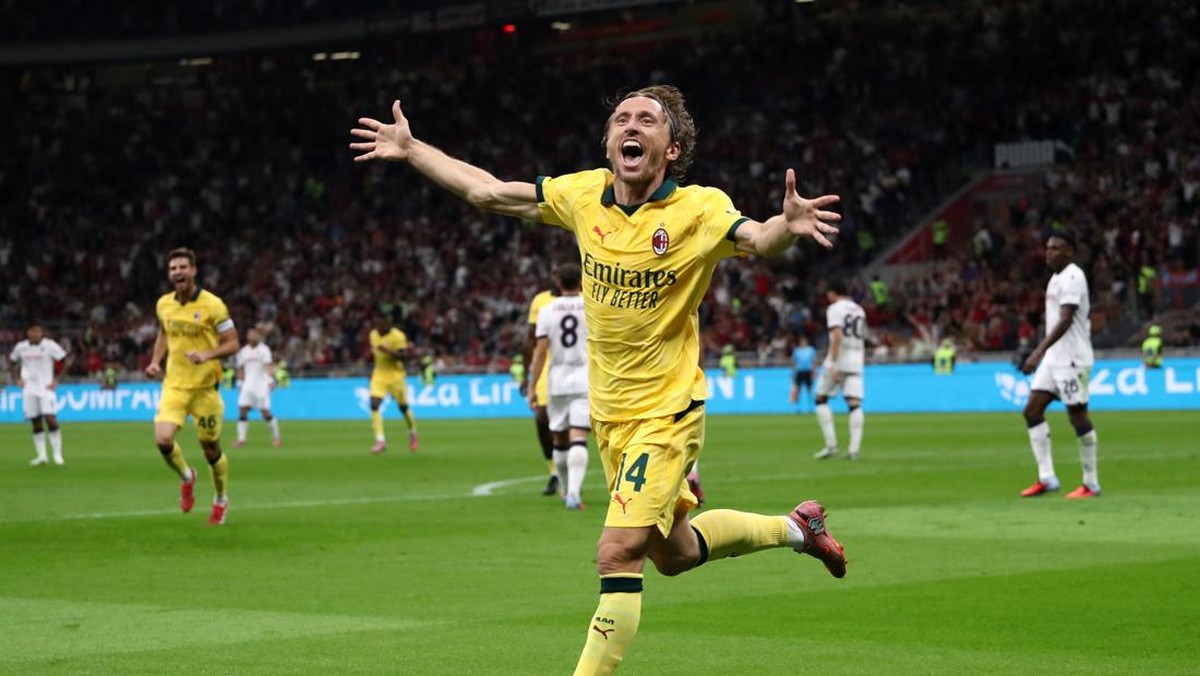 Perayaan gol Luka Modric. (Foto: Getty Images/Marco Luzzani)