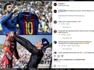 Selebrasi Jemur Baju Ala Messi, Balasan Marquez ke Fans Rossi