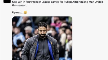 Laga selanjutnya akan menentukan apakah Amorim mampu membangkitkan MU. Foto: X.com