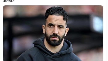 Ruben Amorim hanya menang 8 kali dalam 30 laga. MU dianggap terlalu loyal mempertahankannya. Foto: X.com