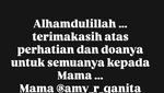 Alhamdulillah... Mama Amy Sudah Keluar Rumah Sakit di Singapura