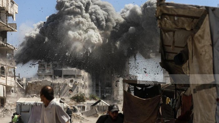 Serangan Israel di Gaza diunggah WAFA 14 September 2025.