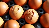 Cangkang telur sudah retak atau rusak? Sebaiknya langsung dibuang karena kesegaran dan keamanan telur dipastikan tidak bagus. Kerusakan tersebut menjadi celah bakteri berbahaya untuk tumbuh. Foto: Getty Images/Adisak Mitrprayoon