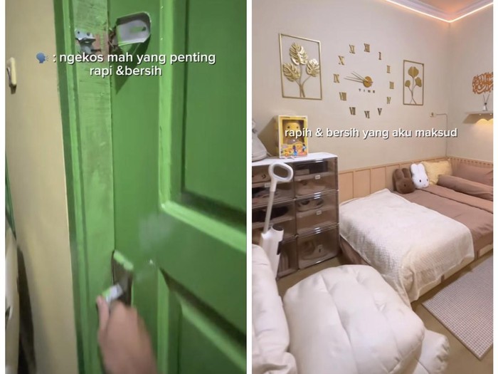 Pria asal Pekanbaru, Riau ini menata ulang dan renovasi kamar kost miliknya ukuran 4x3 meter hasilnya jadi estetis. VIdeo tersebut langsung viral di media sosial.