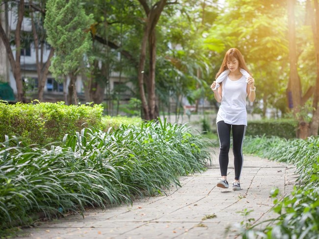 Woman exercising in the park.