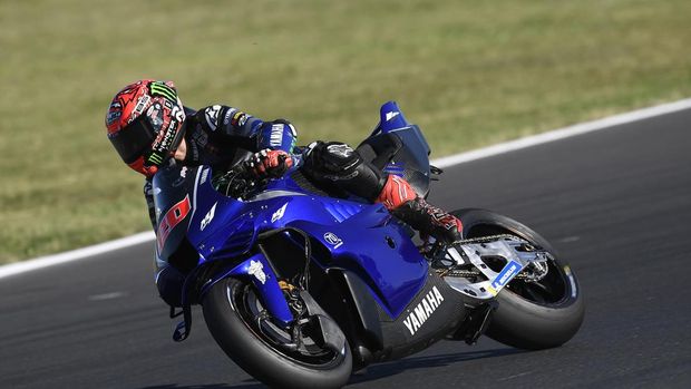 Fabio Quartararo mengetes Yamaha M1 V4 di Sirkuit Misano (15/9)