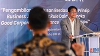 Wakil Ketua Komisi Pemberantasan Korupsi (KPK) Johanis Tanak menyampaikan paparan saat Compliance Forum di Graha BNI, Jakarta, Selasa (16/9/2025). ANTARA FOTO/Sulthony Hasanuddin
