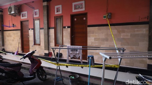 Lokasi kejadian pembacokan di kos Jalan Gelogor Carik gang Lely nomor 92, Denpasar, Selasa (16/9/2025). (Aryo Mahendro/detikBali).