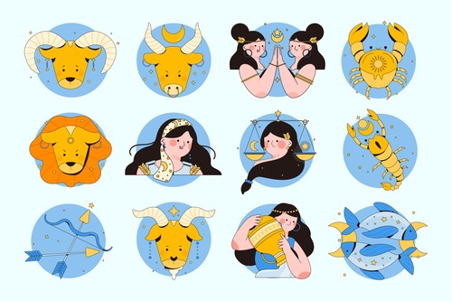 Ilustrasi 12 zodiak lengkap
