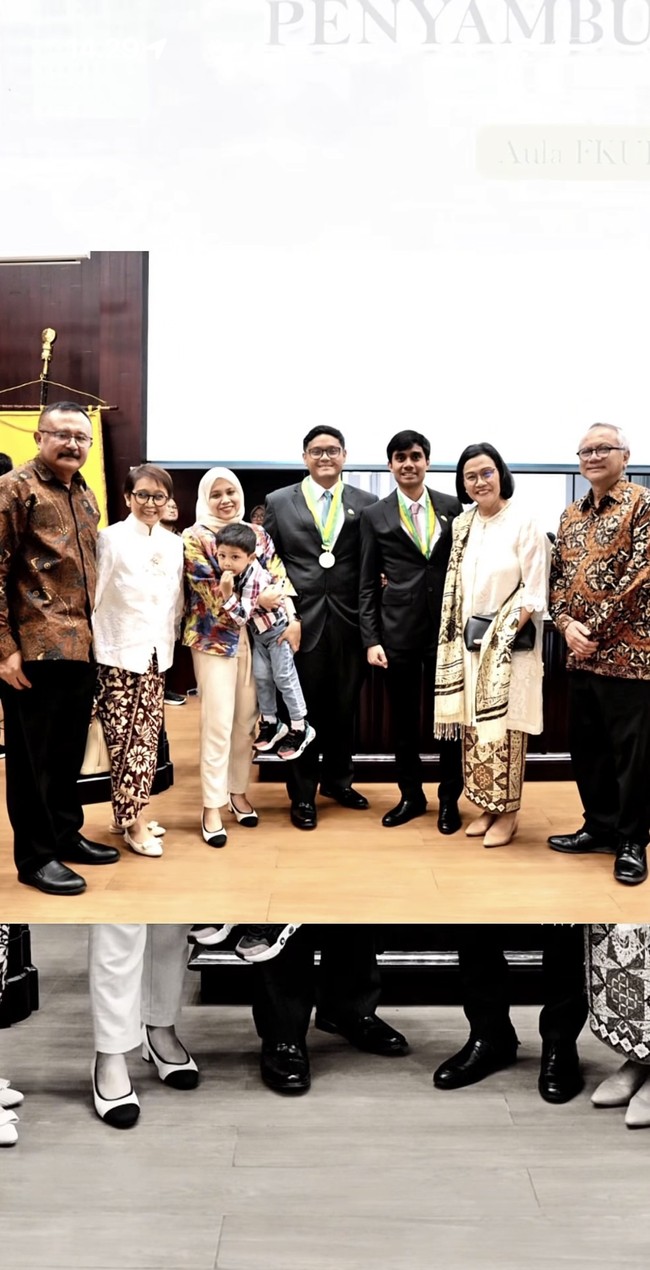 Sebelum mengambil spesialisasi jantung dan pembuluh darah di FKUI, putra Retno, Bagas, merupakan dokter lulusan UGM Yogyakarta yang melanjutkan S2 bidang Cardiovascular Science di University College London. Foto: Instagram/@retno_marsudi