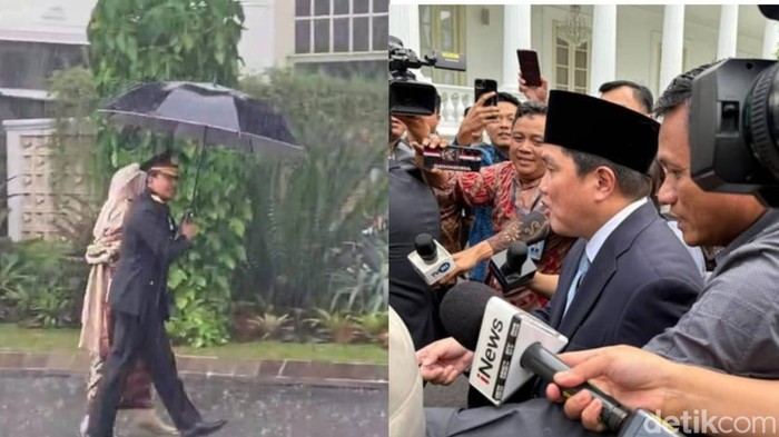 Ahmad Dofiri dan Erick Thohir jelang pelantikan di Istana Negara.