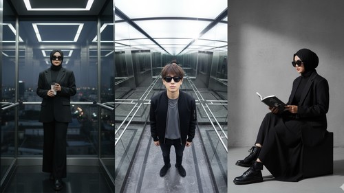 Foto sendiri di studio dan lift dari Gemini AI.