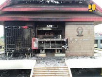 Gedung DPRD Sulsel dan Makassar yang Rusak Imbas Kericuhan Diperbaiki
