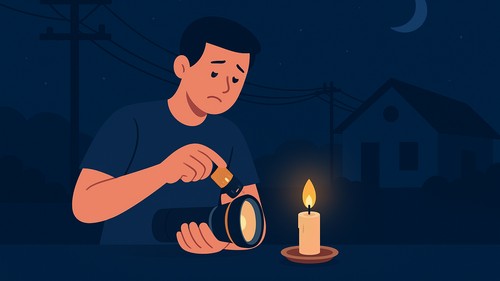 Ilustrasi pemadaman listik. (AI)