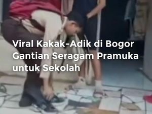 Video Viral Kakak-Adik di Boogor Gantian Seragam Pramuka untuk Sekolah